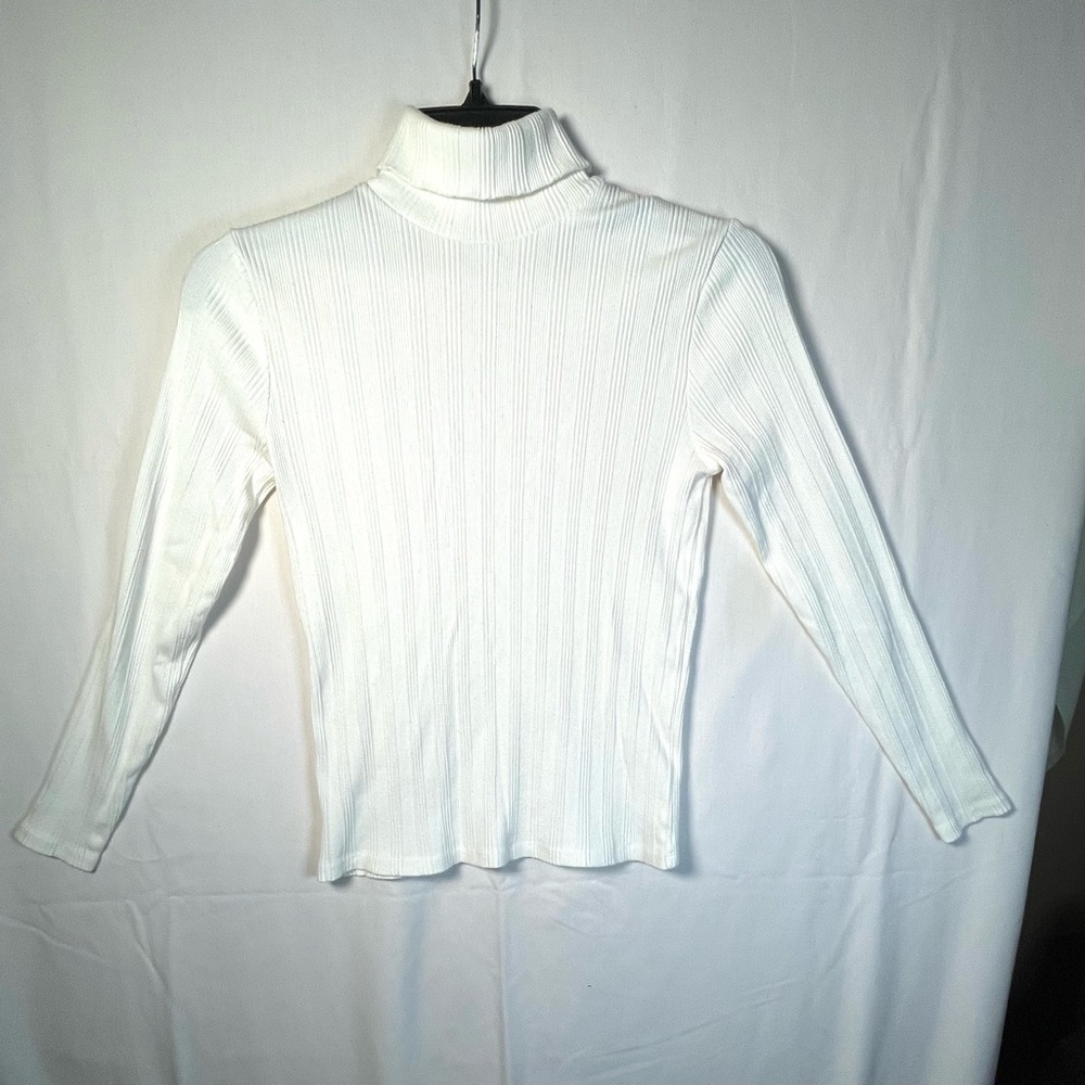 ZARA Kids White Ribbed High Neck Turtleneck long sleeve Sweater sz 13-14 CM164